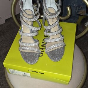 Gianni Bini Silver Strappy Heels